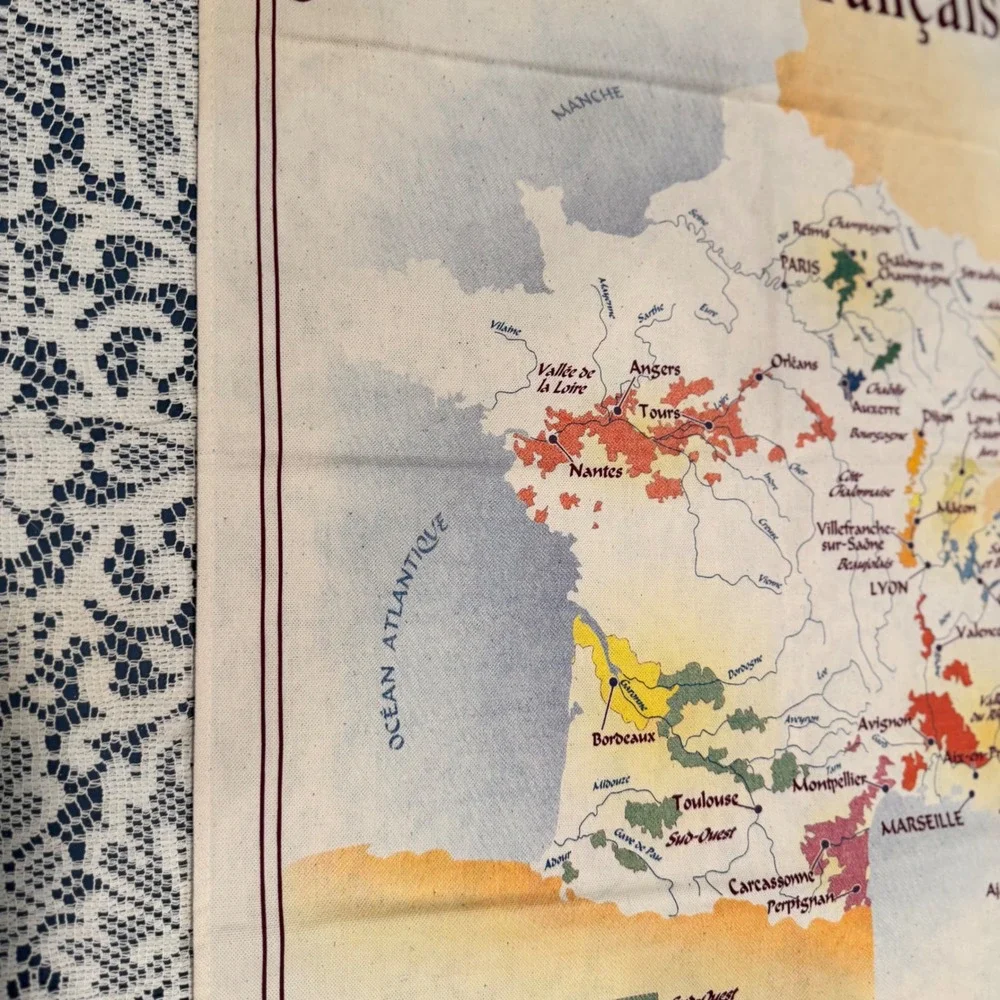 Torchons & Bouchons France Map Tea Towel‎ Disney Epcot World Showcase Souvenir